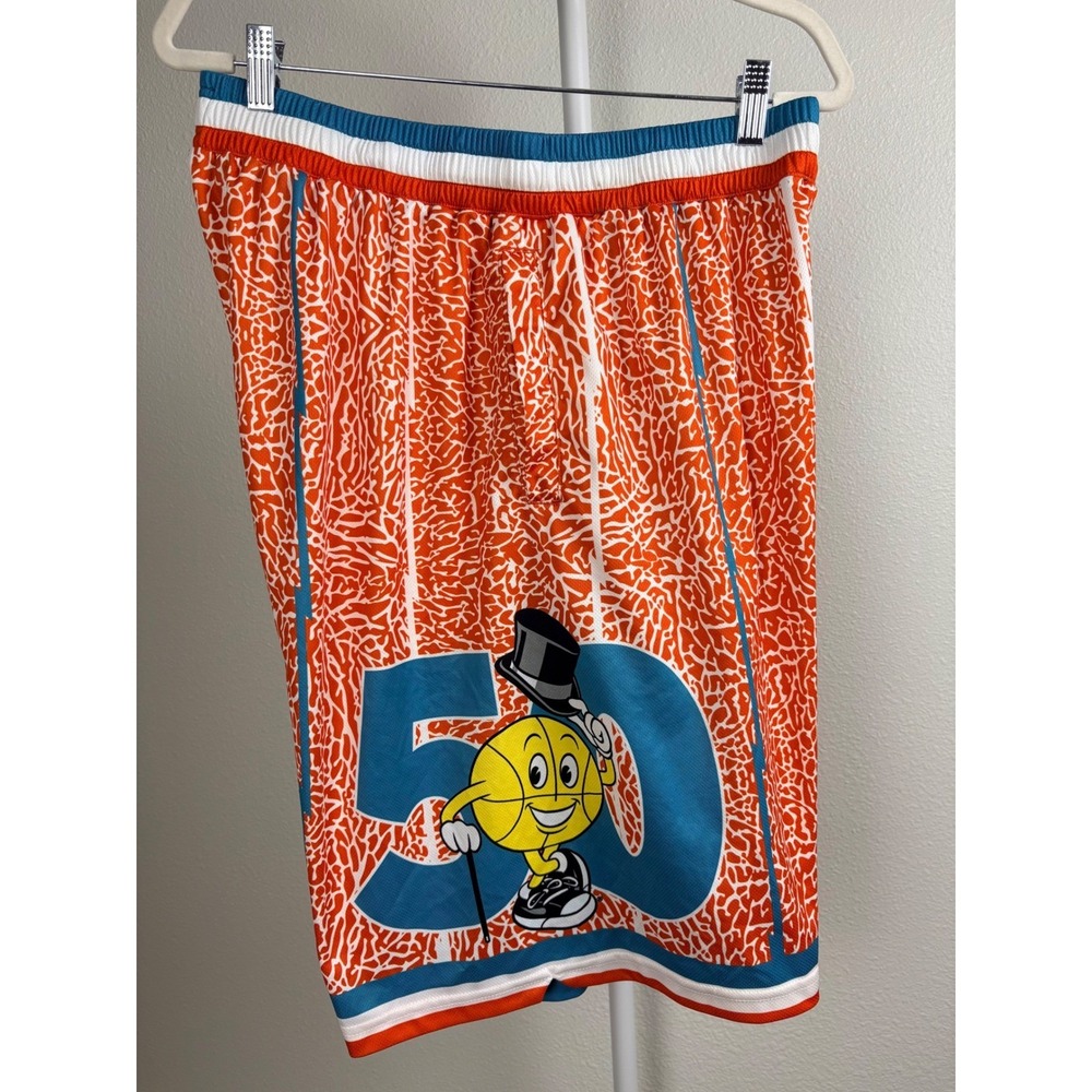 Men's Retro Basketball Shorts Y2K Streetwear Mesh Athletic Graphic Orange XL